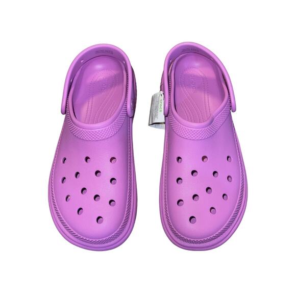 Crocs Stomp Slip on Clogs Bubble Purple Platform Size 9 Chunky Sole Comfort NWT - Picture 2 of 6